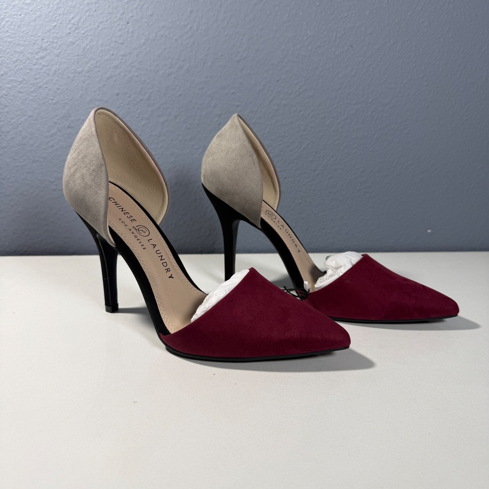 Chinese Laundry Pumps Womens 8.5 Burgundy New D'Orsay Pointed Toe Heels
